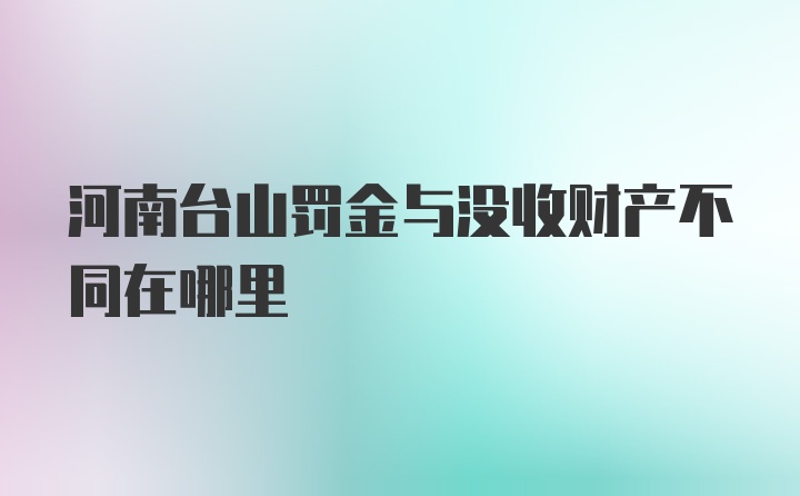 河南台山罚金与没收财产不同在哪里