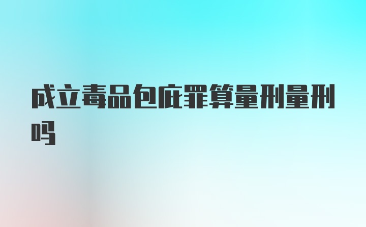 成立毒品包庇罪算量刑量刑吗