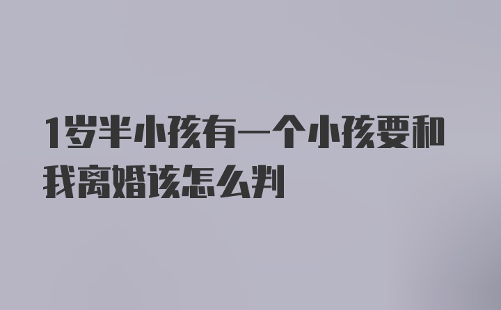 1岁半小孩有一个小孩要和我离婚该怎么判