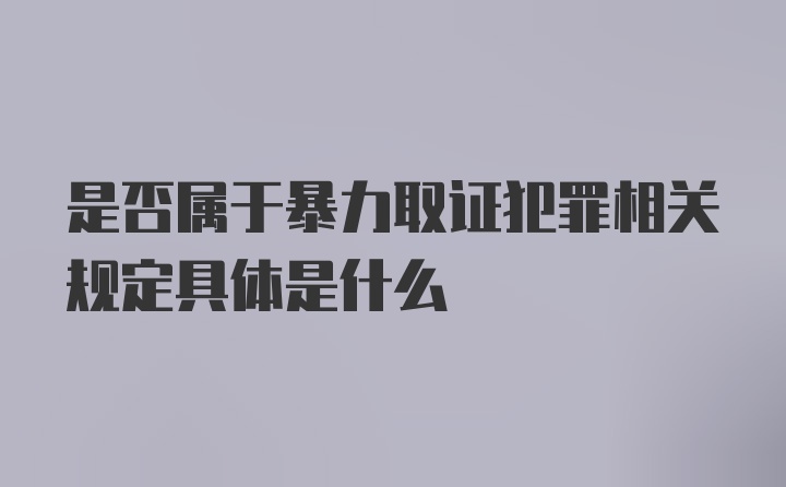 是否属于暴力取证犯罪相关规定具体是什么