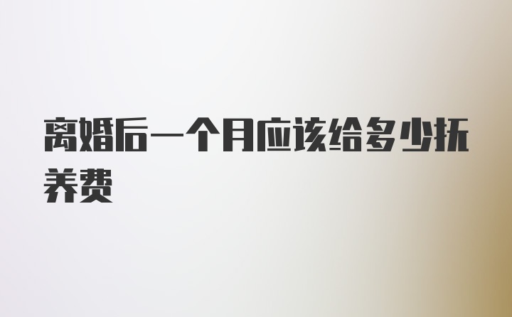 离婚后一个月应该给多少抚养费