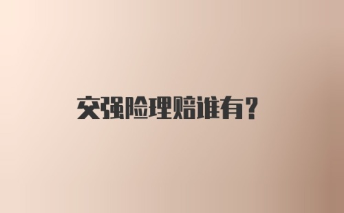 交强险理赔谁有？