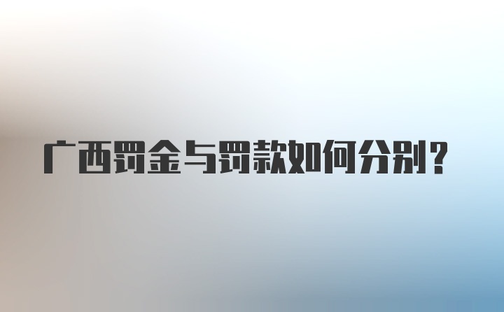 广西罚金与罚款如何分别？