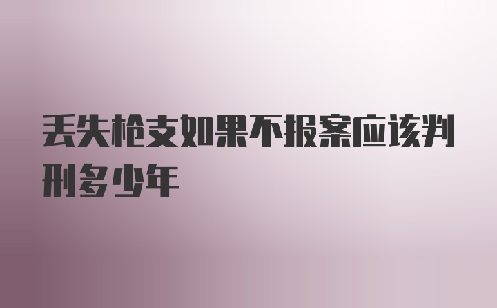 丢失枪支如果不报案应该判刑多少年