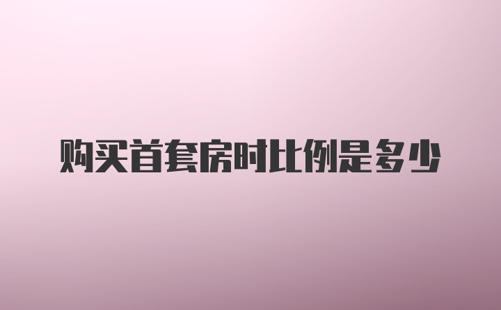 购买首套房时比例是多少