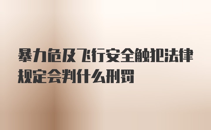 暴力危及飞行安全触犯法律规定会判什么刑罚