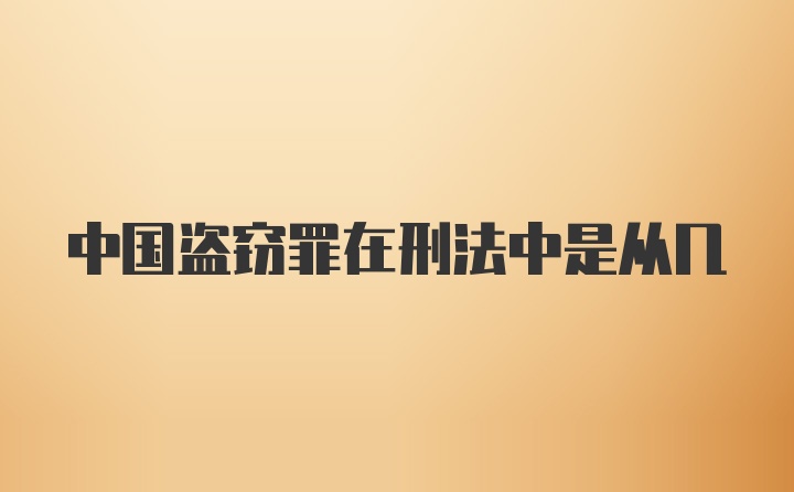 中国盗窃罪在刑法中是从几