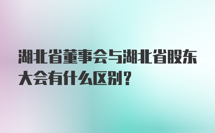 湖北省董事会与湖北省股东大会有什么区别？