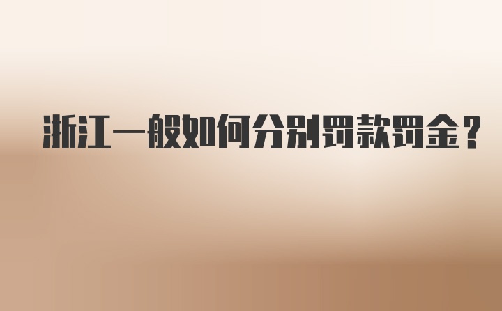 浙江一般如何分别罚款罚金？