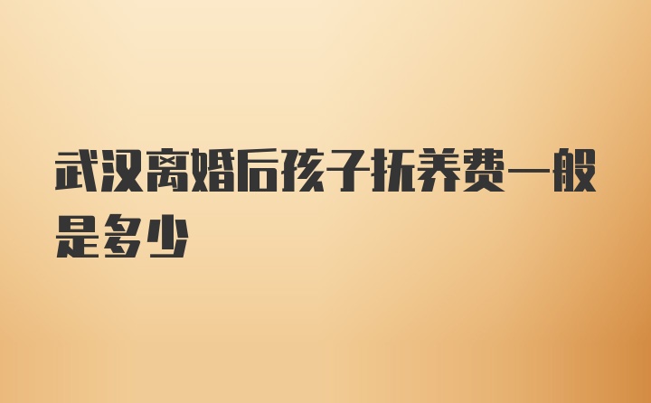 武汉离婚后孩子抚养费一般是多少