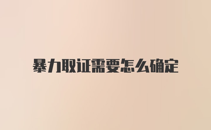 暴力取证需要怎么确定