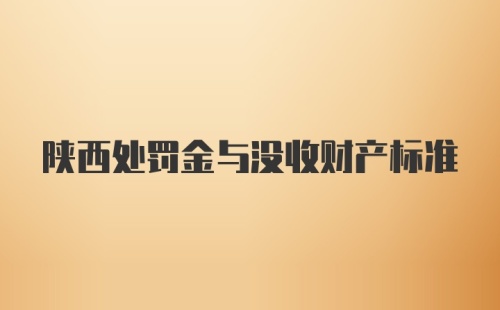 陕西处罚金与没收财产标准