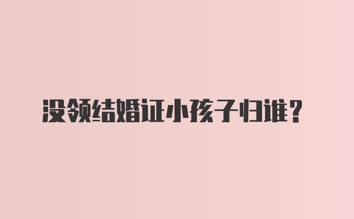 没领结婚证小孩子归谁?