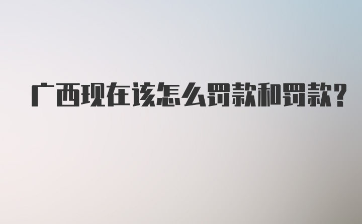 广西现在该怎么罚款和罚款？