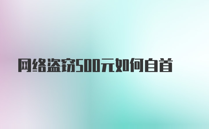 网络盗窃500元如何自首