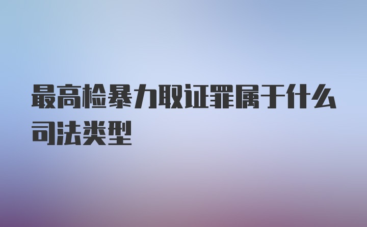 最高检暴力取证罪属于什么司法类型