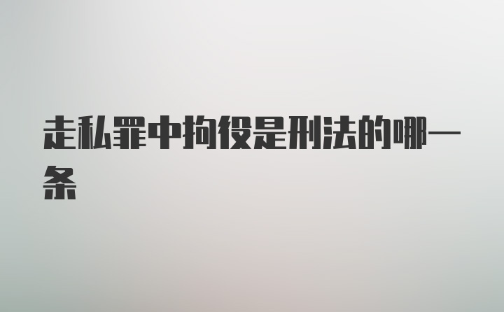 走私罪中拘役是刑法的哪一条