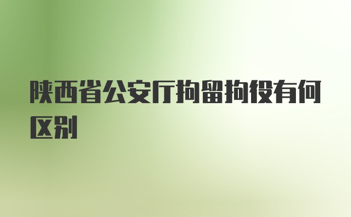 陕西省公安厅拘留拘役有何区别