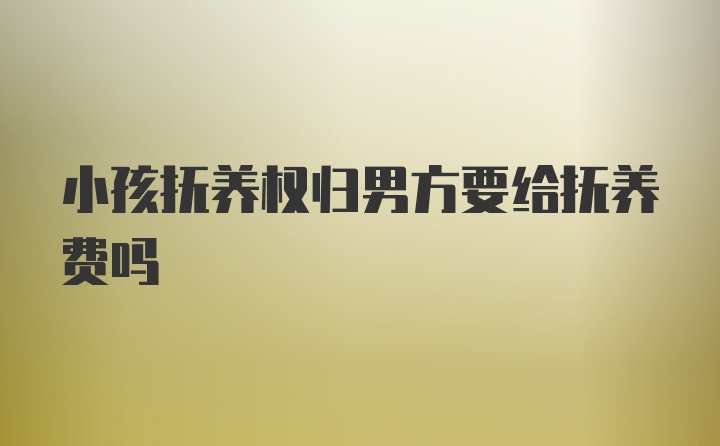 小孩抚养权归男方要给抚养费吗