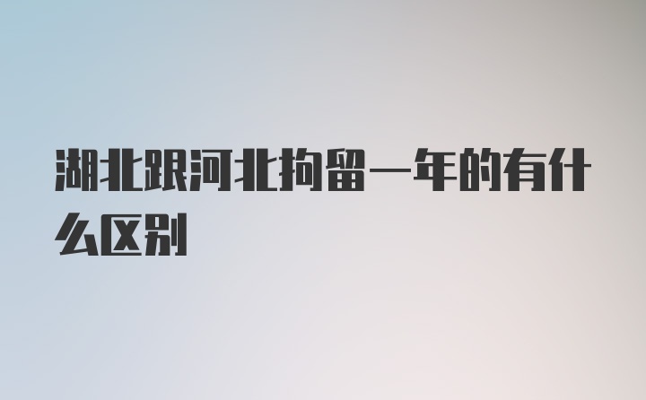 湖北跟河北拘留一年的有什么区别