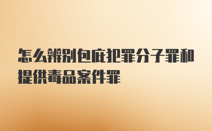 怎么辨别包庇犯罪分子罪和提供毒品案件罪