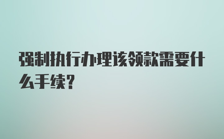 强制执行办理该领款需要什么手续？