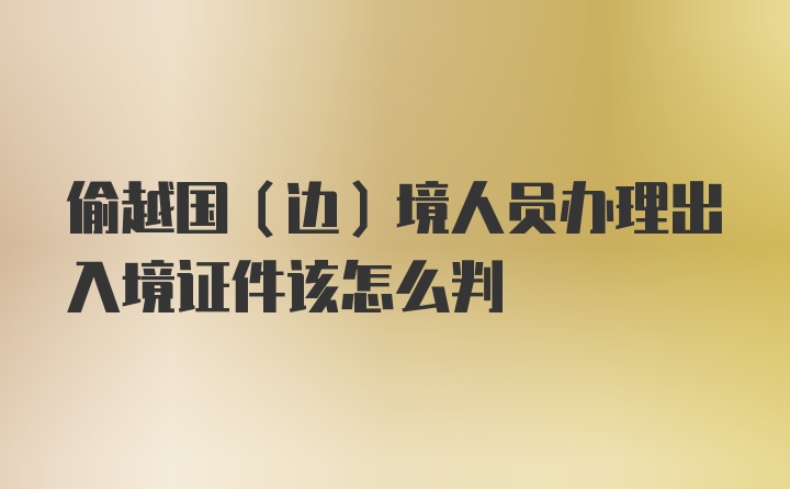 偷越国（边）境人员办理出入境证件该怎么判