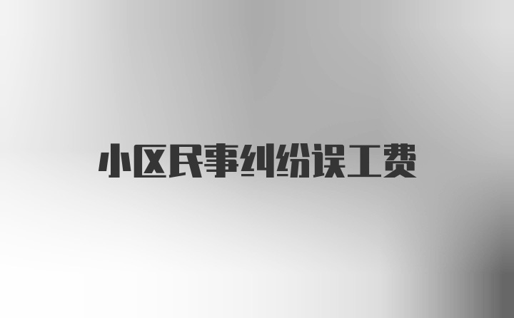 小区民事纠纷误工费