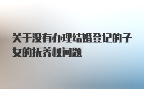 关于没有办理结婚登记的子女的抚养权问题