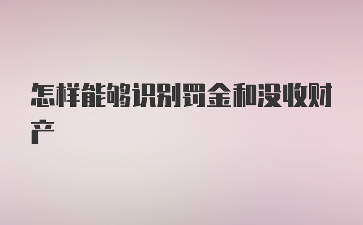 怎样能够识别罚金和没收财产