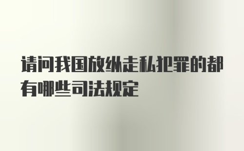 请问我国放纵走私犯罪的都有哪些司法规定