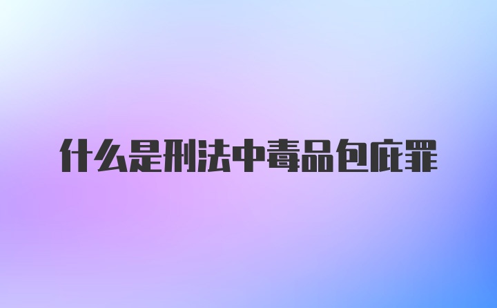 什么是刑法中毒品包庇罪