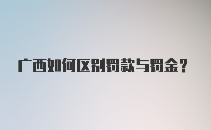 广西如何区别罚款与罚金？