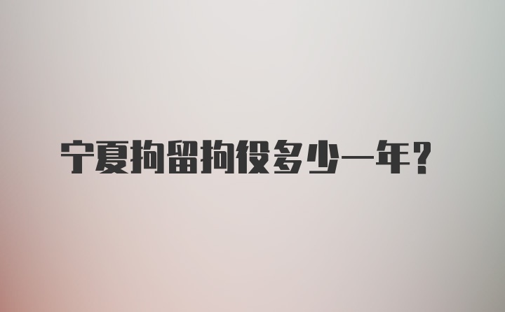 宁夏拘留拘役多少一年？