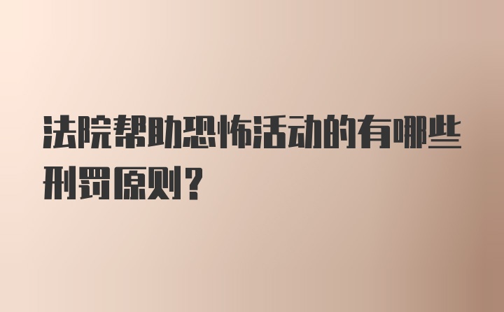 法院帮助恐怖活动的有哪些刑罚原则?