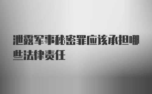 泄露军事秘密罪应该承担哪些法律责任