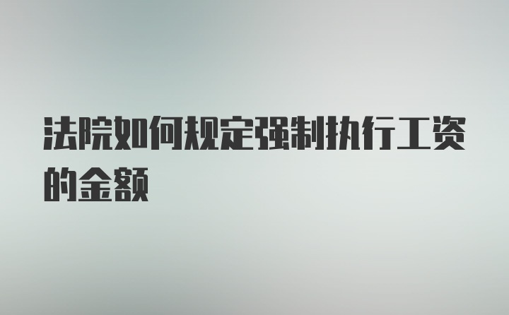 法院如何规定强制执行工资的金额