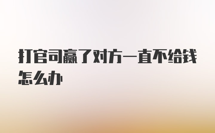 打官司赢了对方一直不给钱怎么办