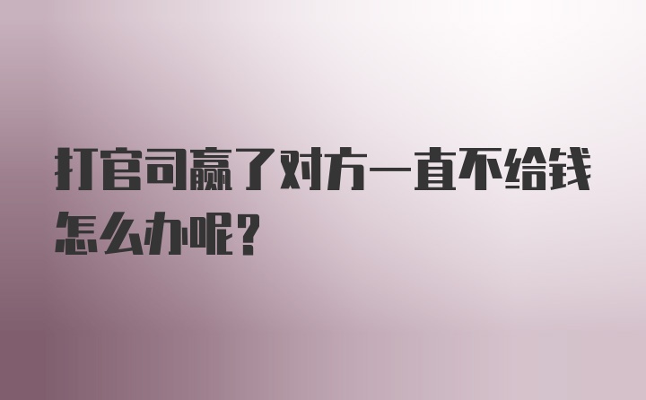 打官司赢了对方一直不给钱怎么办呢？