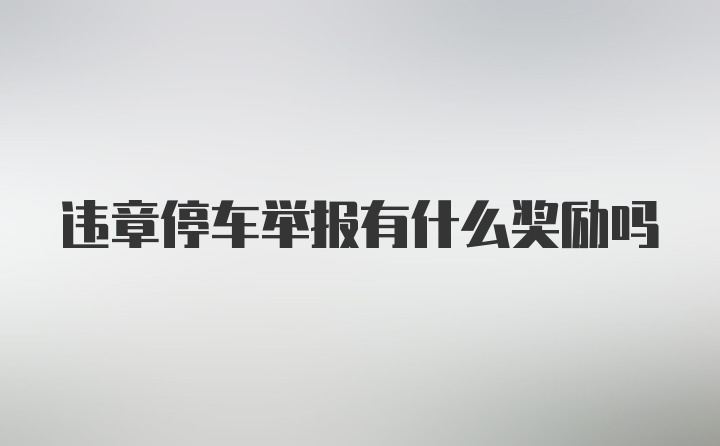 违章停车举报有什么奖励吗