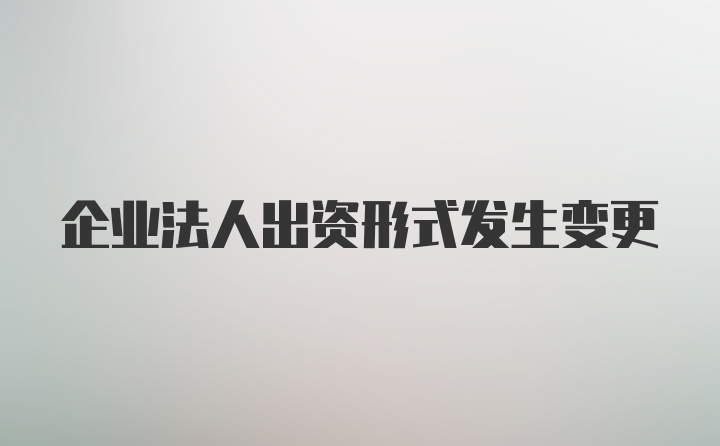 企业法人出资形式发生变更