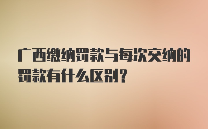 广西缴纳罚款与每次交纳的罚款有什么区别?