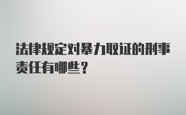 法律规定对暴力取证的刑事责任有哪些?