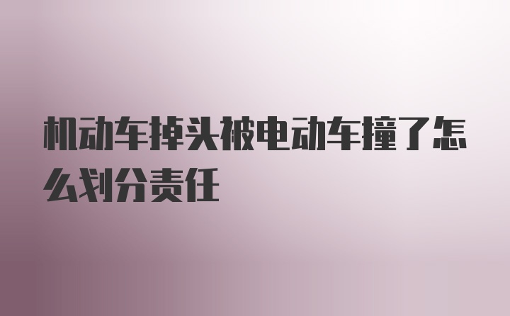 机动车掉头被电动车撞了怎么划分责任