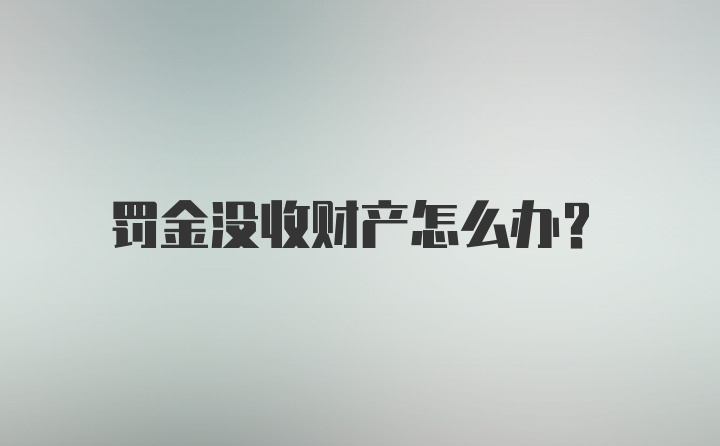 罚金没收财产怎么办？