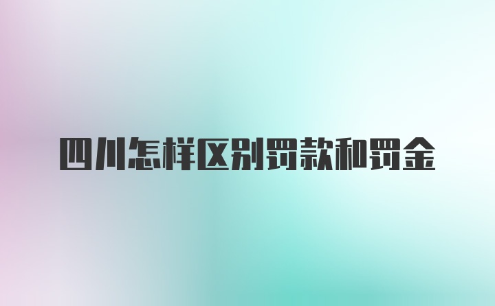 四川怎样区别罚款和罚金