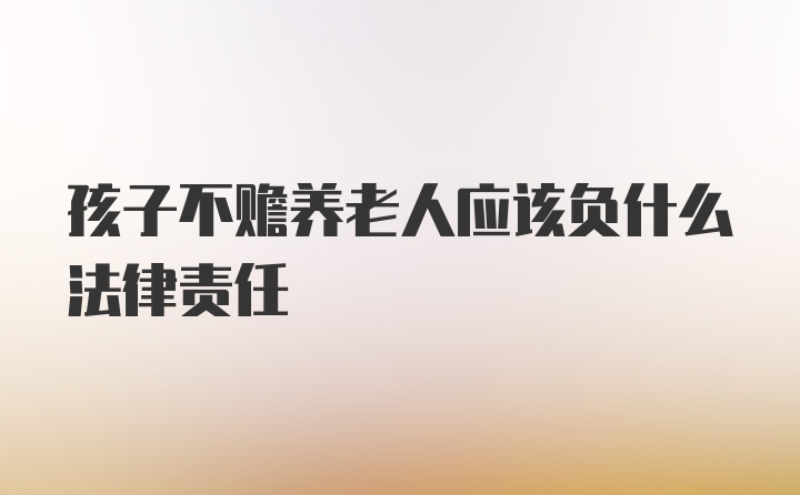 孩子不赡养老人应该负什么法律责任