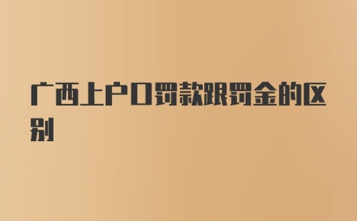 广西上户口罚款跟罚金的区别