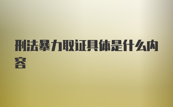 刑法暴力取证具体是什么内容