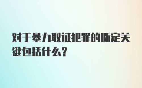 对于暴力取证犯罪的断定关键包括什么？